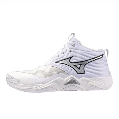 430337 Wave Momentum Mid Elite White/Silver Volleyball Shoe UNISEX
