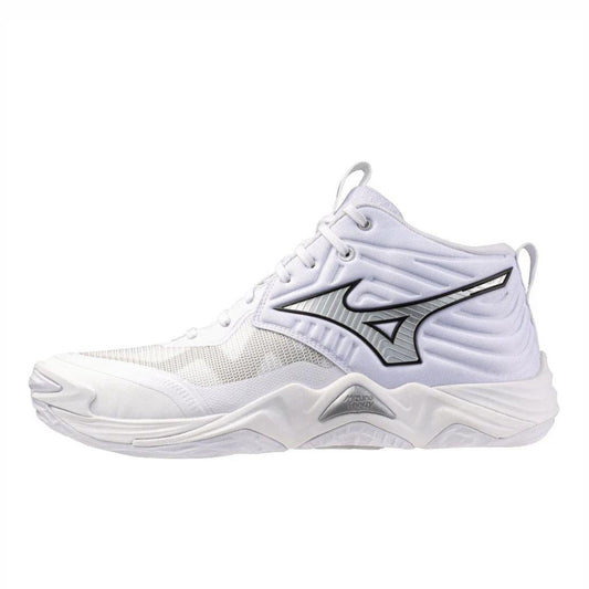 430337 Wave Momentum Mid Elite White/Silver Volleyball Shoe UNISEX
