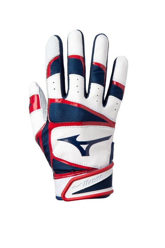 303 Mizuno Navy/Redl Adult Batting Gloves 330417