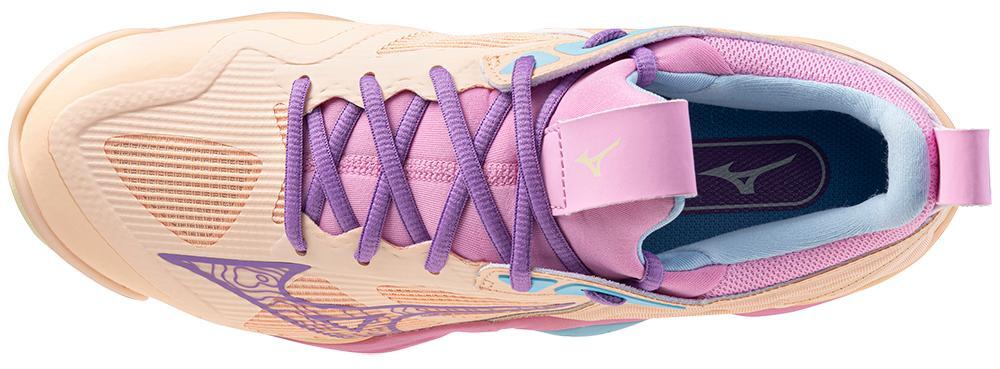 430324 Wave Momentum 3  Mizuno Peach