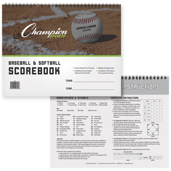 SC1 Champion Baseball Scorebook