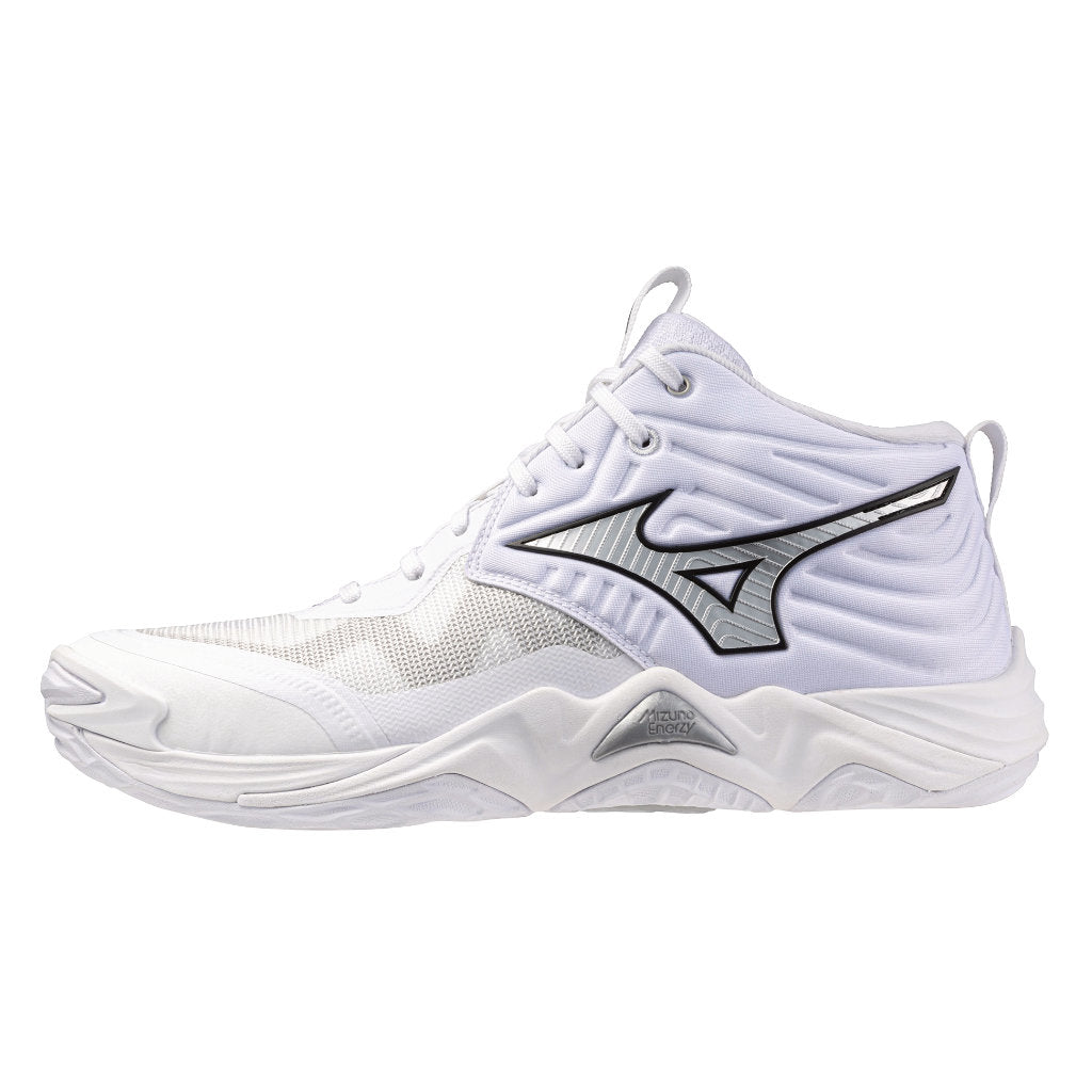 430337 Wave Momentum Mid Elite White/Silver Volleyball Shoe UNISEX